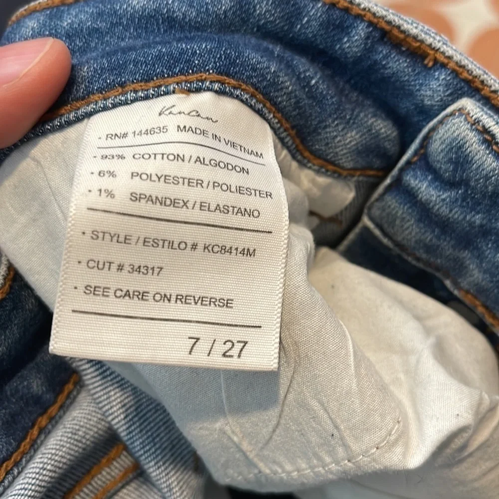 KanCan Distressed Ripped Highrise Button Fly Jeans